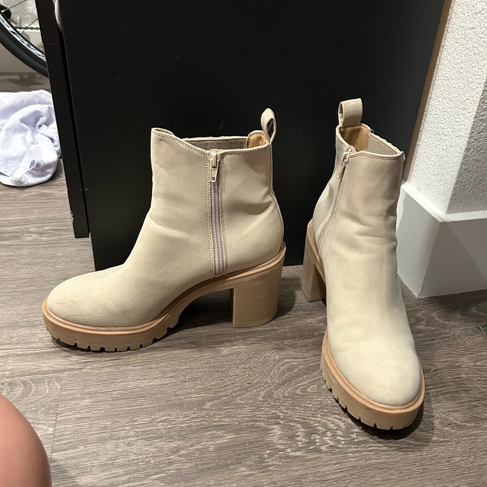 Women's Cream Ankle Boots